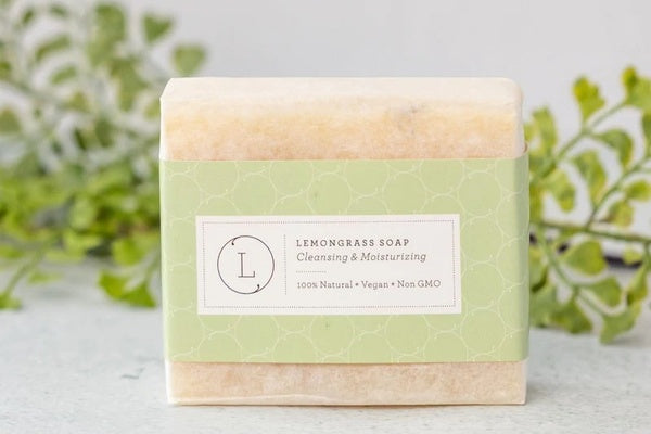 2 x Natural Handmade Lemongrass Soap Bar, Vegan Friendly Cold Process Soap