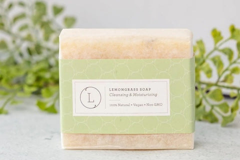 2 x Natural Handmade Lemongrass Soap Bar, Vegan Friendly Cold Process Soap