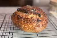 Look at those bubbles on the crispy crust of this chocolate chip sourdough loaf. Mouth watering goodness!