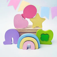 Lucky Charms Decor | Mini Wooden St. Patrick's Day Decor | Holiday Tiered Tray | Table Shelf Accent