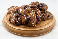 Blueberry Knots baking kit for adults featuring vegan braided pastry knots filled with blueberry, great for beginner and adult bakers alike.