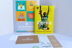 On Thriving by Brandi Sellerz-Jackson paired with colorful You Should Read packaging and coordinating gift inserts.