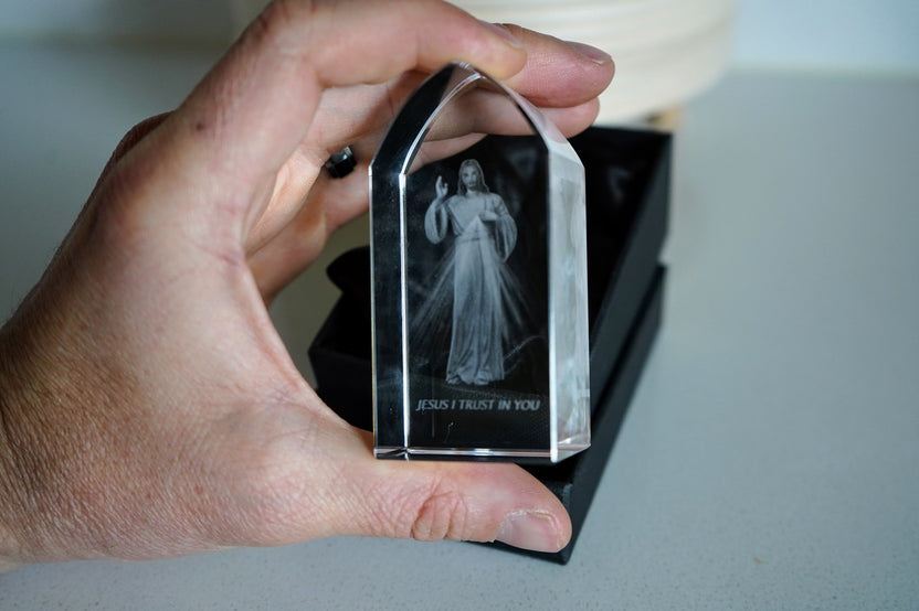 Divine Mercy Etched Glass