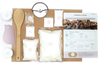 Blueberry Knots baking gift kit featuring vegan braided pastry knots filled with blueberry, perfect for gifting or a fun night in.