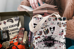 Dark Romance Book Box with bookish themed merchandise expertly curated and custom-made by Gothika Books!