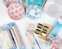 Stamped Air-Dry Clay Scalloped Bowls Art Kit - Perfect for Candies & Trinkets! - SKU DV1023