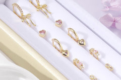 Gold Plated Over Silver CZ Ear Stack Gift Set — 5 Pairs