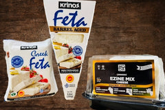First Month's Selection. Krinos barrel aged feta, Krinos greek feta and Moda Turkish Ezine style feta cheese