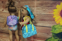 Doll outfit with accessories; hats, bags, backpacks, head bands, cover-ups, & more... (will fit AG, OG, Journey & more 18" dolls)