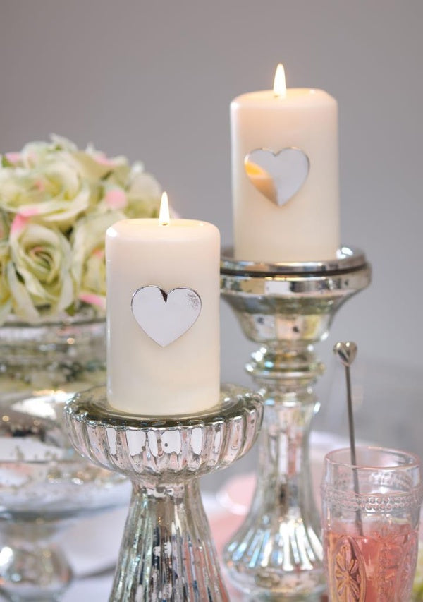 'Love Heart' Pillar Candle Pins