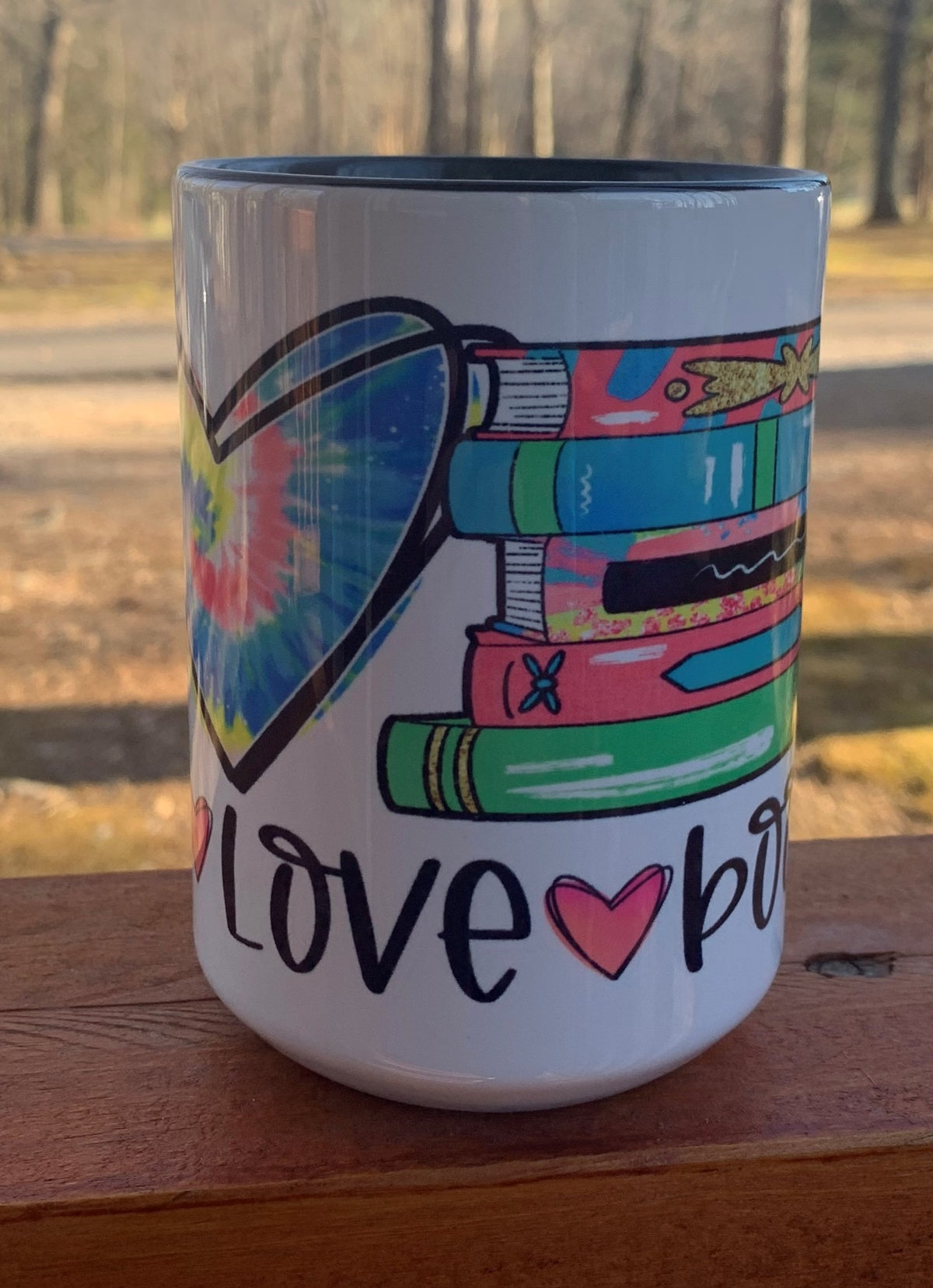 Peace Love & Books - 15 ounce Ceramic Mug