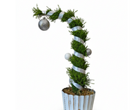 Lemon Cypress Tip Over Tree in Gold Wash Metal Tin