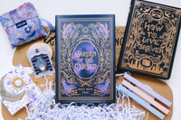 book-themed mystery box with exclusive editions