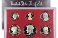 United States Treasury 1980 Proof set with with susan b anthony dollar, Kennedy half, Washington quarter, nickle, dime, and penny. 