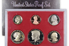 United States Treasury 1980 Proof set with with susan b anthony dollar, Kennedy half, Washington quarter, nickle, dime, and penny. 