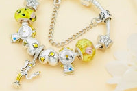 Very Rare Classic Silver Cubic Zirconia The Beauty & The Beast Charm Bracelet, Pandora Inspired Gifts For Her For Christmas Or Birthday
