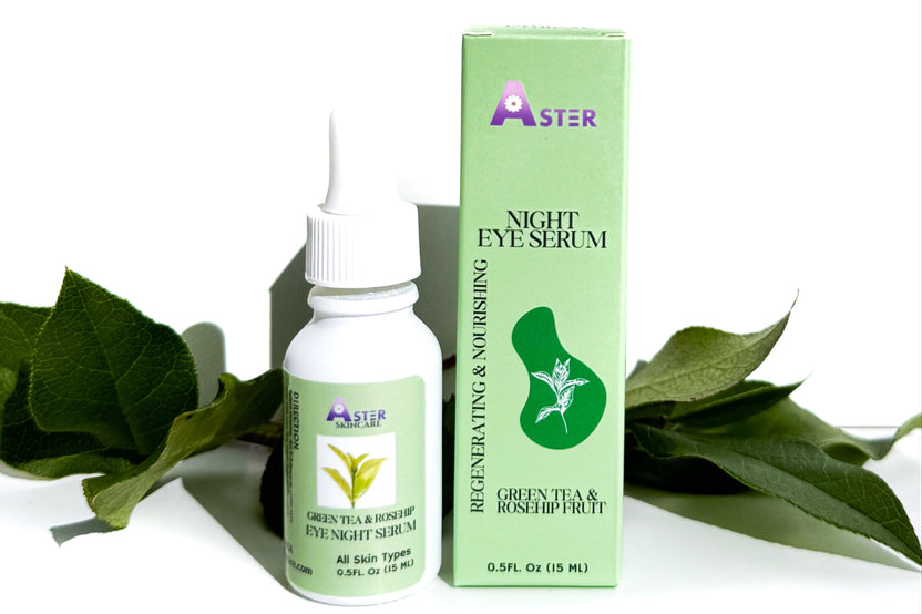 Aster Green Tea and Rosehip Night Eye Serum for under-eye care