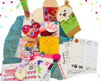 February Valentine's box with 20 OT activities, crafts, sensory materials, and fine motor tools for ages 4+