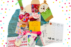 February Valentine's box with 20 OT activities, crafts, sensory materials, and fine motor tools for ages 4+