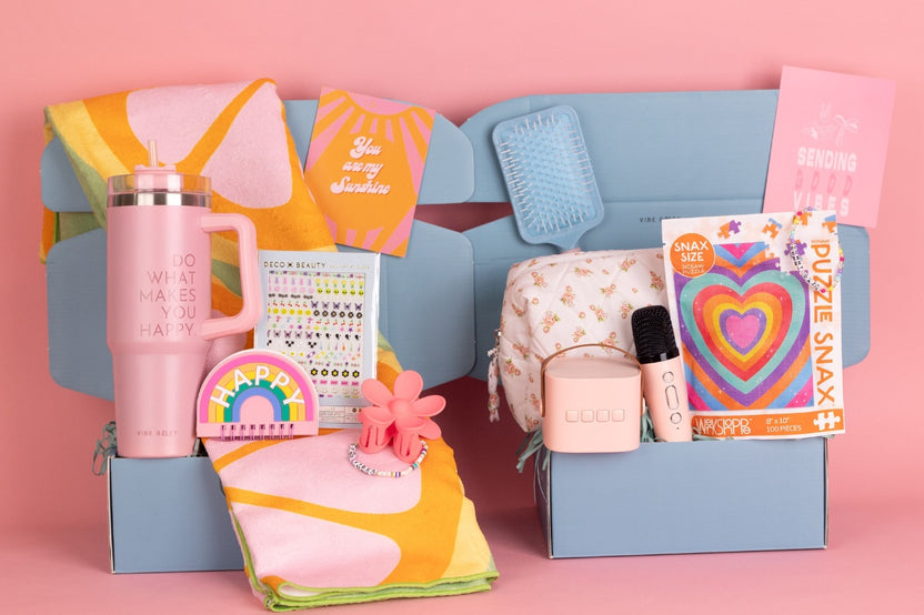 Gift boxes for teen and tween girls that are fun, positive and uplifting. Gifts for teen girls.  Gift for tween girls.  