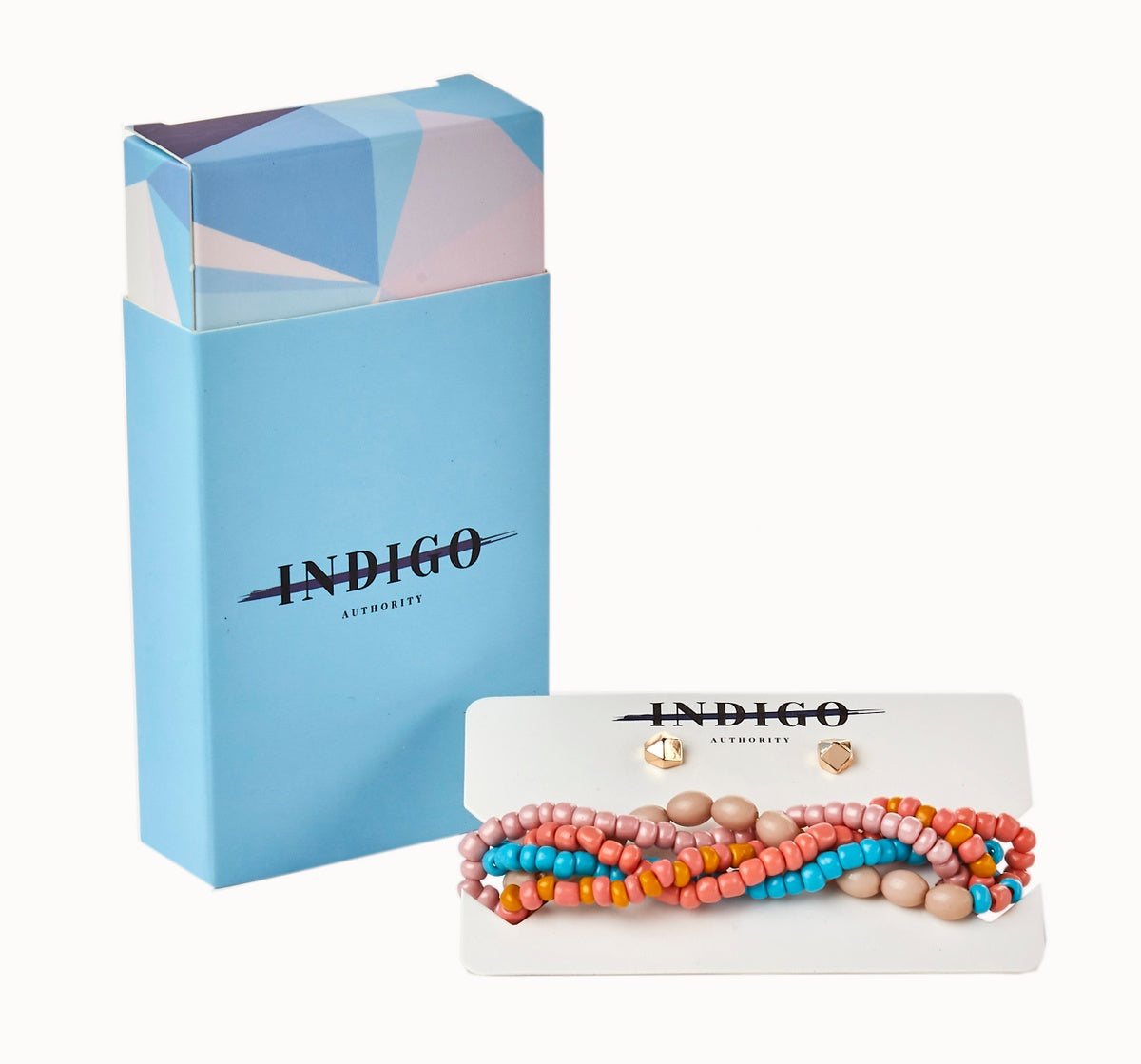 Indigo Authority Monarch Beaded Bracelet + Earrings Set