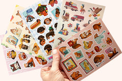 Postix quality sticker sticker sheets featuring a range of playful, cute and modern designs, made for adult sticker lovers worldwide