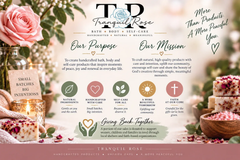 Tranquil Rose bath and body products featuring handmade soap, natural ingredients, and thoughtful self-care gifts.