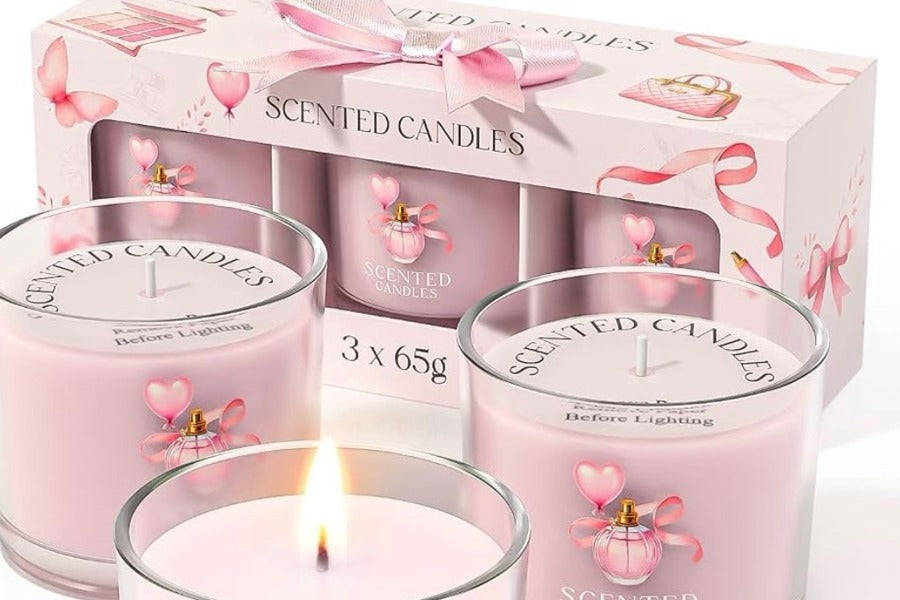 The Beauty Gods Vanilla Jasmine + Peach Soy Candle Set