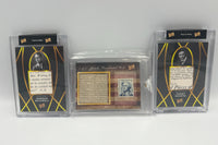 An example of the cards and hits you can expect in your subscription box.  Including authentic relics!
