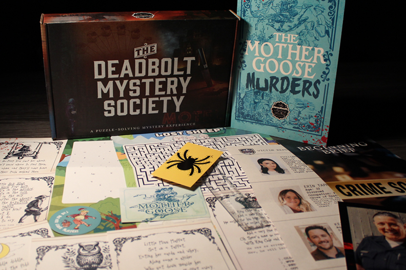 The Deadbolt Mystery Society Murder Mystery Game Subscription - The Mother Goose Murders murder mystery contents