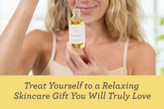 Grapefruit natural Body Oil: "Glass bottle of grapefruit body oil from the natural bath and body gift set."