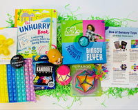 Teen Box has Easter Puffer Egg, Unhurry Book, Squish, Atomic Ball, Bubble Pop, Kanoodle Cosmic, Bingsu Flyer, Fliparoo, Corgi Squish, Fuzz'd