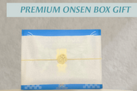 The Premium Onsen Box is beautifully wrapped in traditional Japanese washi paper and finished with an elegant obi band.