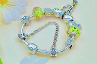 Very Rare Classic Silver Cubic Zirconia The Beauty & The Beast Charm Bracelet, Pandora Inspired Gifts For Her For Christmas Or Birthday