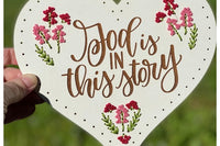 God Is In This Story Wood Embroidery