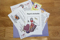 Knit Snail Mail Club monthly letters contains a knitting themed letter, knitting cartoon, cookie recipe, knitting tips and curated surprises