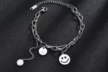 SMILEY Layered Stainless Steel Bracelet