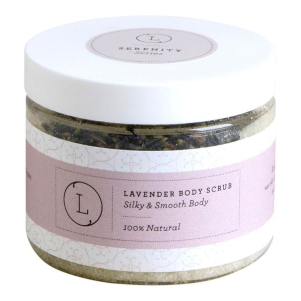 Lavender body scrab lightly scented with clean, fresh fragrances with 100% natural ingredients
