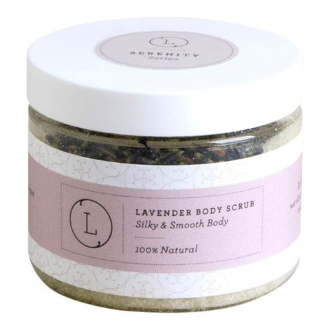 Lavender body scrab lightly scented with clean, fresh fragrances with 100% natural ingredients
