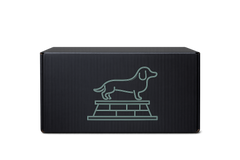 Example Cult of Wiener subscription box showing sample wiener themed items. Boxes ship monthly, with rotating themes each month.