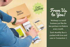 Packed for you by hand with care! WeSteep is a small business that supports other local small businesses.