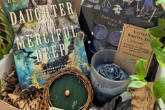 Premium- Sprayed edge edition of Daughter of The Merciful Deep, Rose and Blackcurrant Scented Candle , Hand Made Hobbit Door , Writing Set a