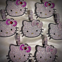 Sanrio “Hello Kitty” Blinged Out Hip hop Jewelry Cat Pendant w/Chain