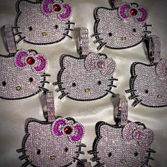 Sanrio “Hello Kitty” Blinged Out Hip hop Jewelry Cat Pendant w/Chain