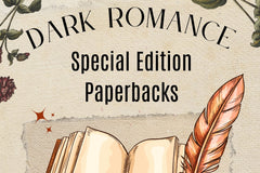 Beige background with bolld black letters that say Dark Romance and subtext that states Special edition paperbacks