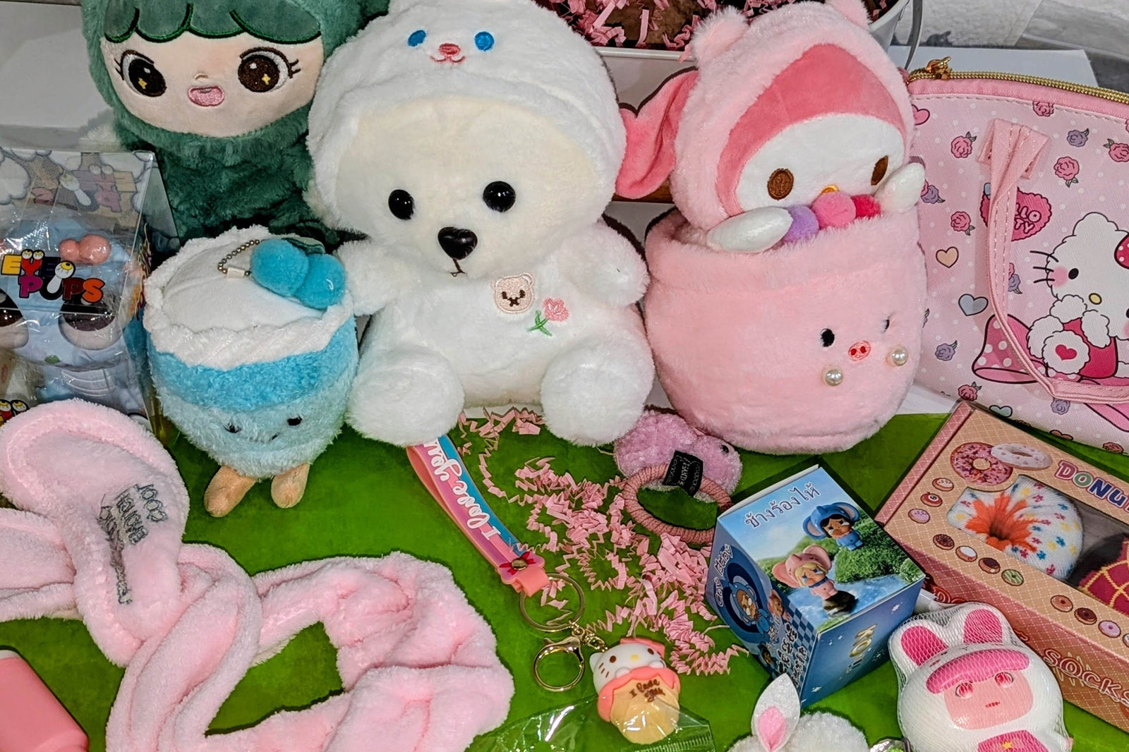 Easter basket for boys and girls filled with candy plush fidgets squishies fashion items slime mystery boxes