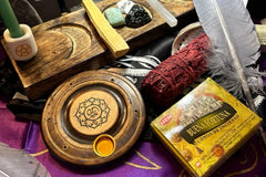 Example of a November 2024 Subscription Box. Every Box Comes with a Tarot Or Oracle deck Along with 5 Metaphysical Mystery Gifts