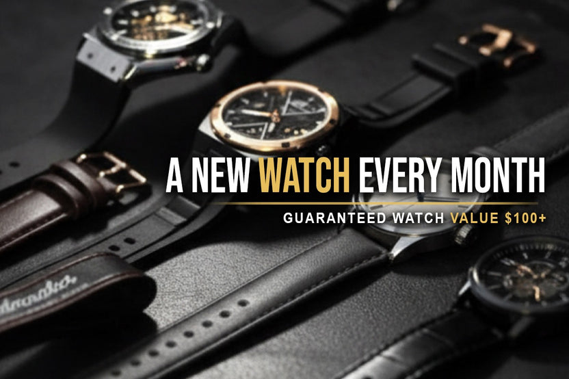 Wrist Mafia Watch of the Month subscription featuring premium men's watches worth over $100 plus giveaways