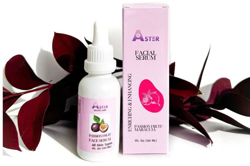 Aster Passion Fruit (Maracujá) Facial Serum in a glass dropper bottle