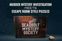 The Deadbolt Mystery Society Murder Mystery Game Subscription - Murder mystery investigation meets escape room style puzzles